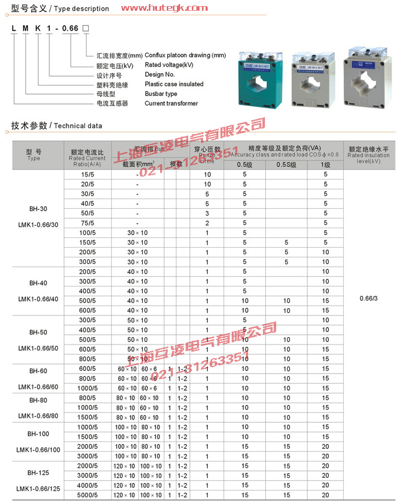 BH-0.66尺寸圖及型號含義