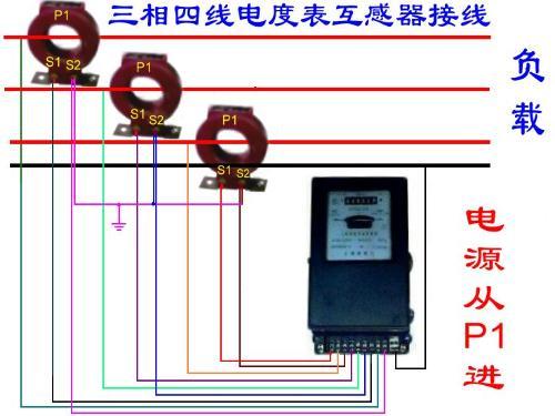 三相四線電表加互感器實(shí)物接線圖